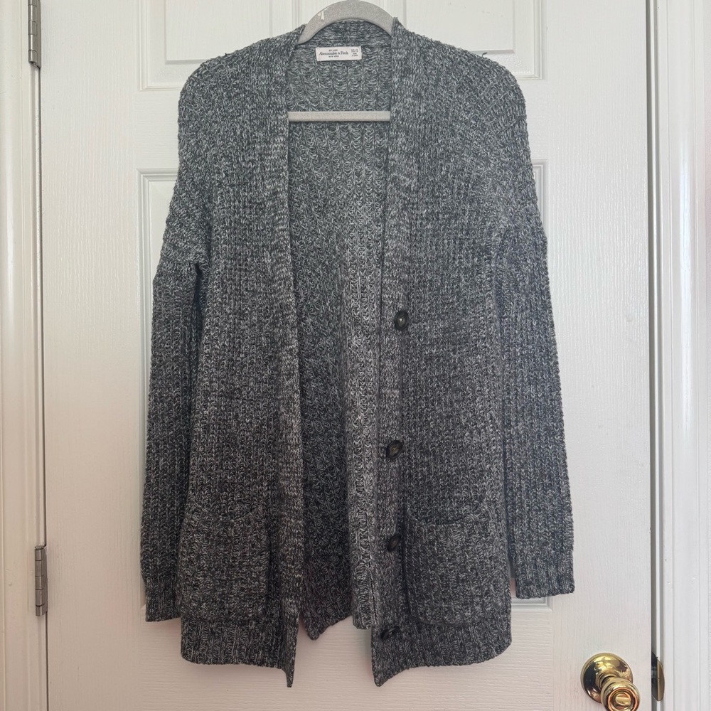 Abercrombie & Fitch Cozy Chunky Gray Cardigan Sweater XS/S